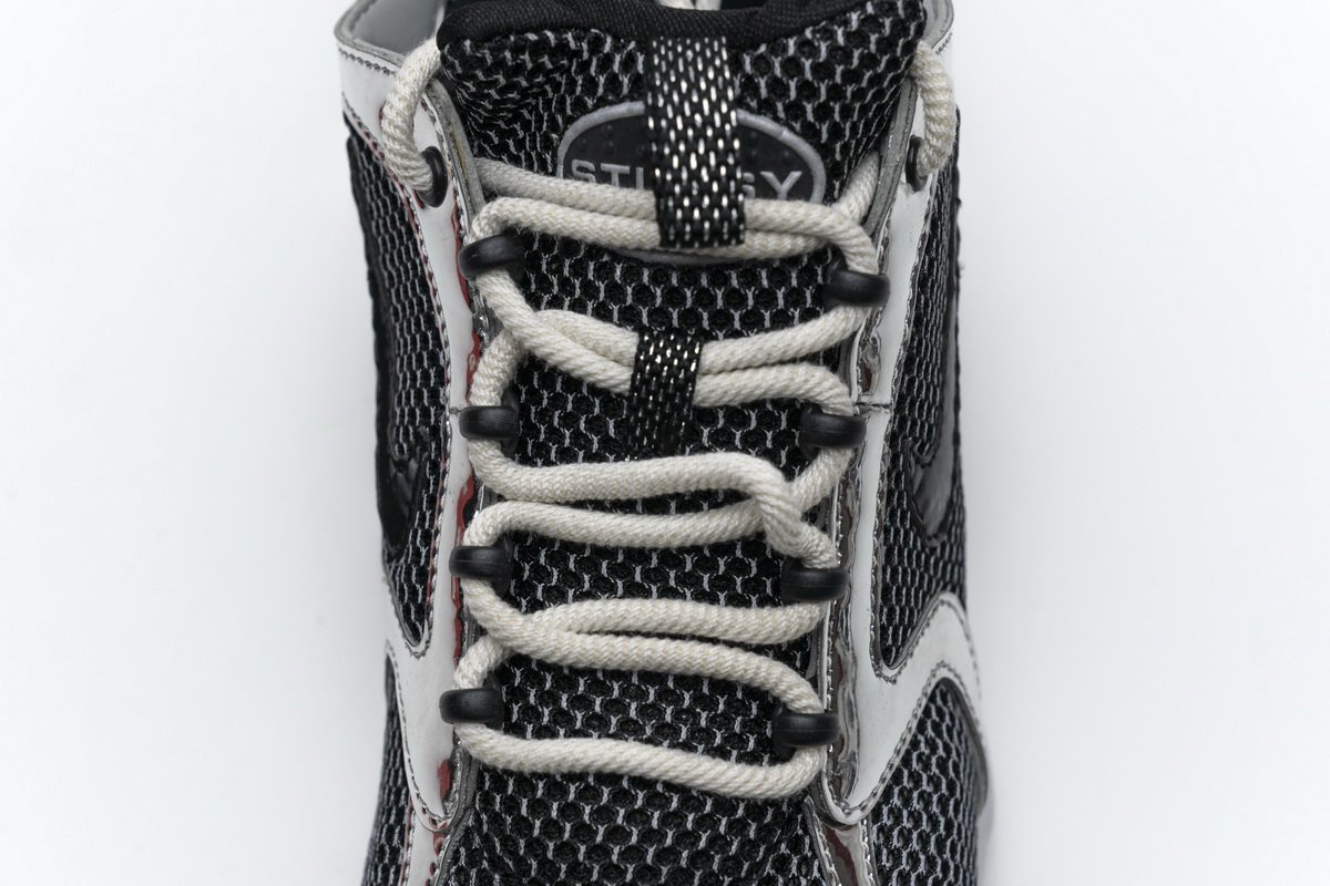 CU1854-001 Stussy x Nike Air Zoom Spiridon Cage 2 Black Silver - Image 9