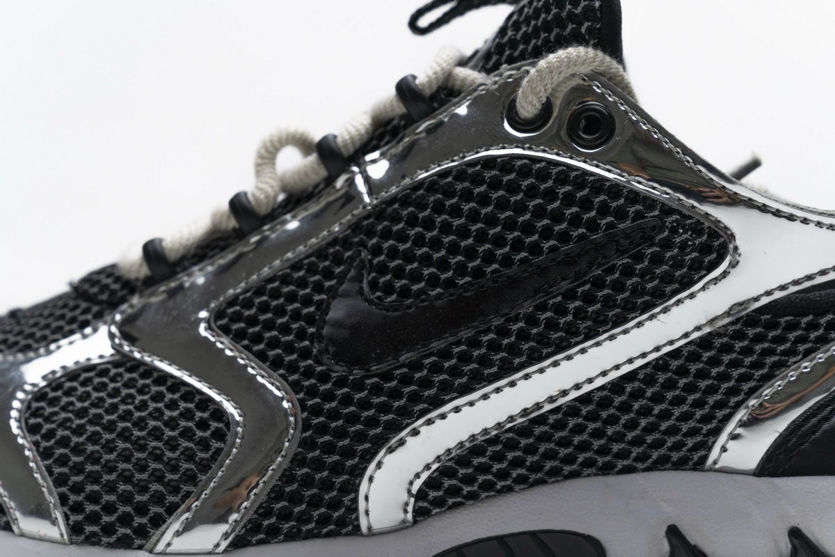 CU1854-001 Stussy x Nike Air Zoom Spiridon Cage 2 Black Silver - Image 8